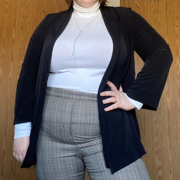 Black Open Front Blazer with Stretch - Picture 5 of 7